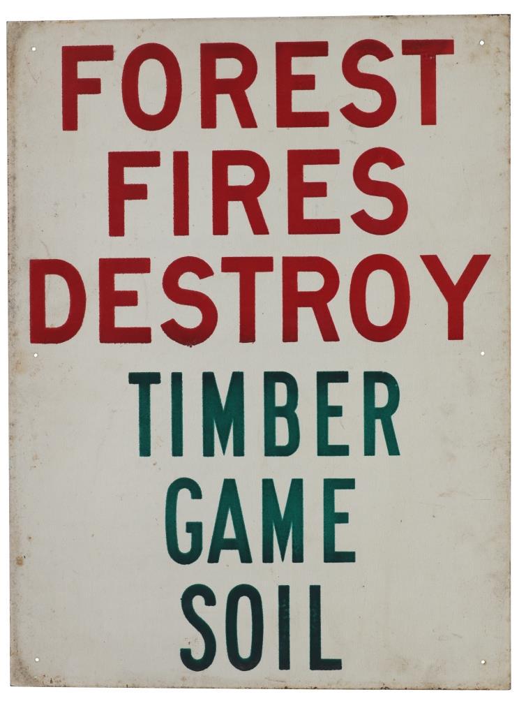 Mid To Late 1900s "Forest Fires Destroy" Sign (1 of 11)