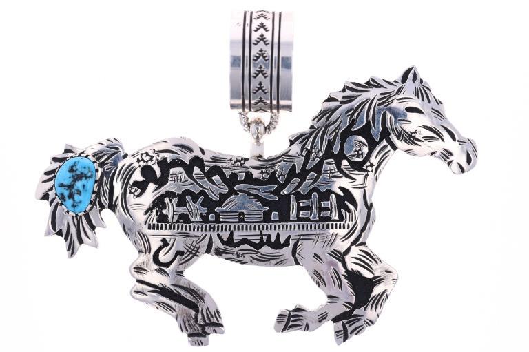 Navajo Richard Singer Horse Sterling Pendant (1 of 7)