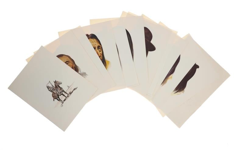 Mort Graham - A Native Heritage Print Series: Featured in this lot is this print series by Mort Graham, titled "A Native Heritage", and printed by Zenith Graphics of Alberta, Canada. The series includes the portraits of multiple prominent Native