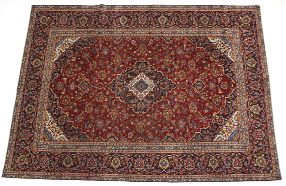 1930's Kashan Persian Hand Knotted Wool Area Rug (1 of 13)