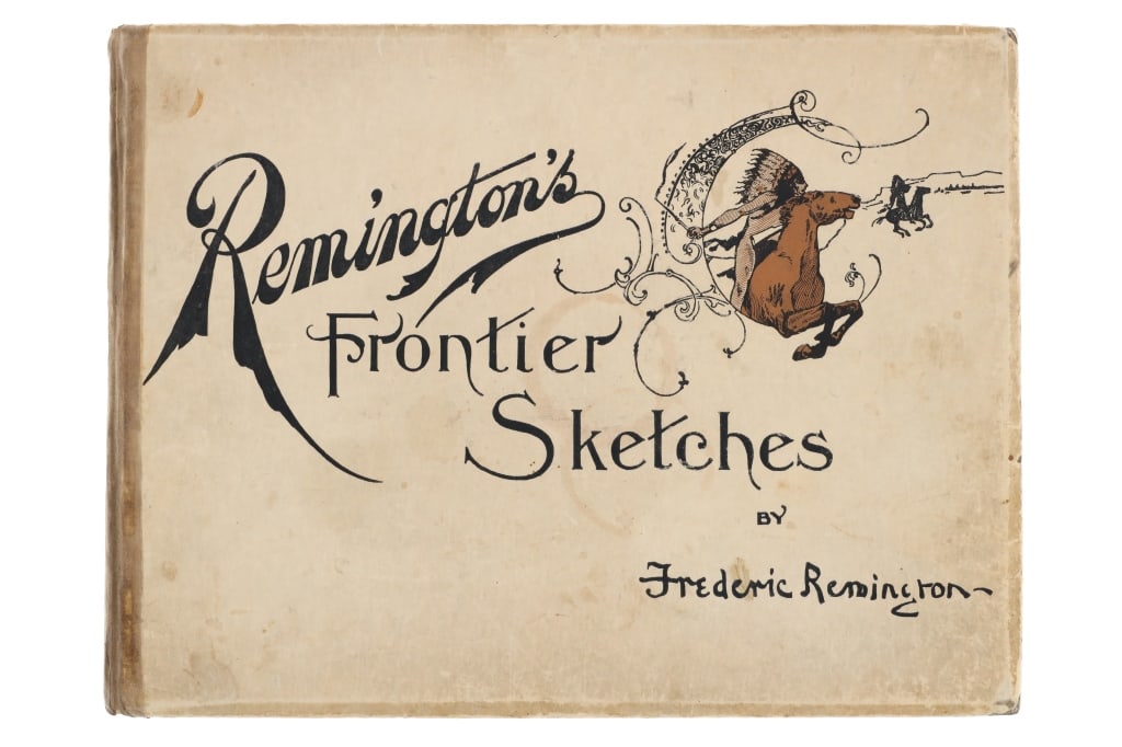 Remington's Frontier Sketches, Frederic Remington: For your consideration is a RARE First Edition of "Remington's Frontier Sketches" by Frederic Remington and published in 1898 by the Werner Company. This was the personal copy of Michael A. Morrissey,