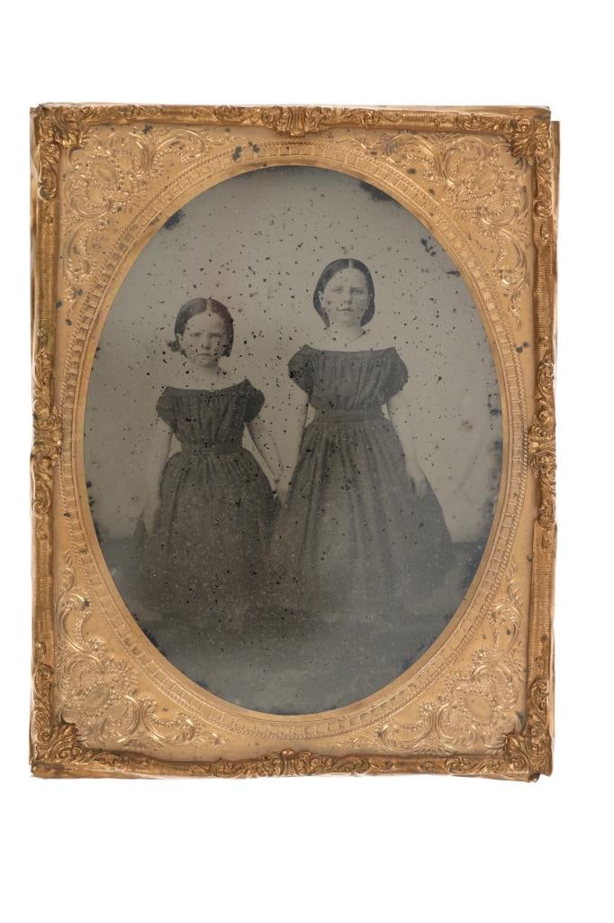Framed Ambrotype Photo Of Two Girls 1870-1890s (1 of 6)