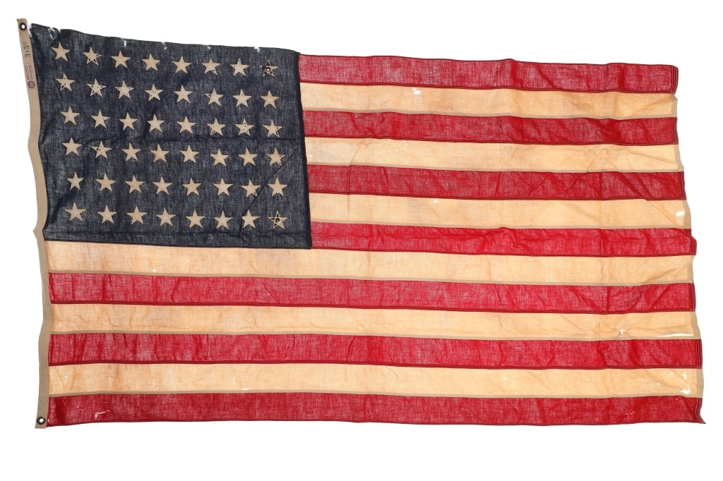Historic 48 Star US Flag Cotton Bunting 1912-1959 (1 of 14)