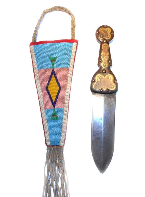 19th C. Crow Dag w/ Beaded Sheath ex-Forest Fenn (1 of 13)
