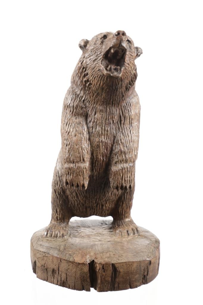 Hand Carved Black Forest Ironwood Bear Sculpture (1 of 6)