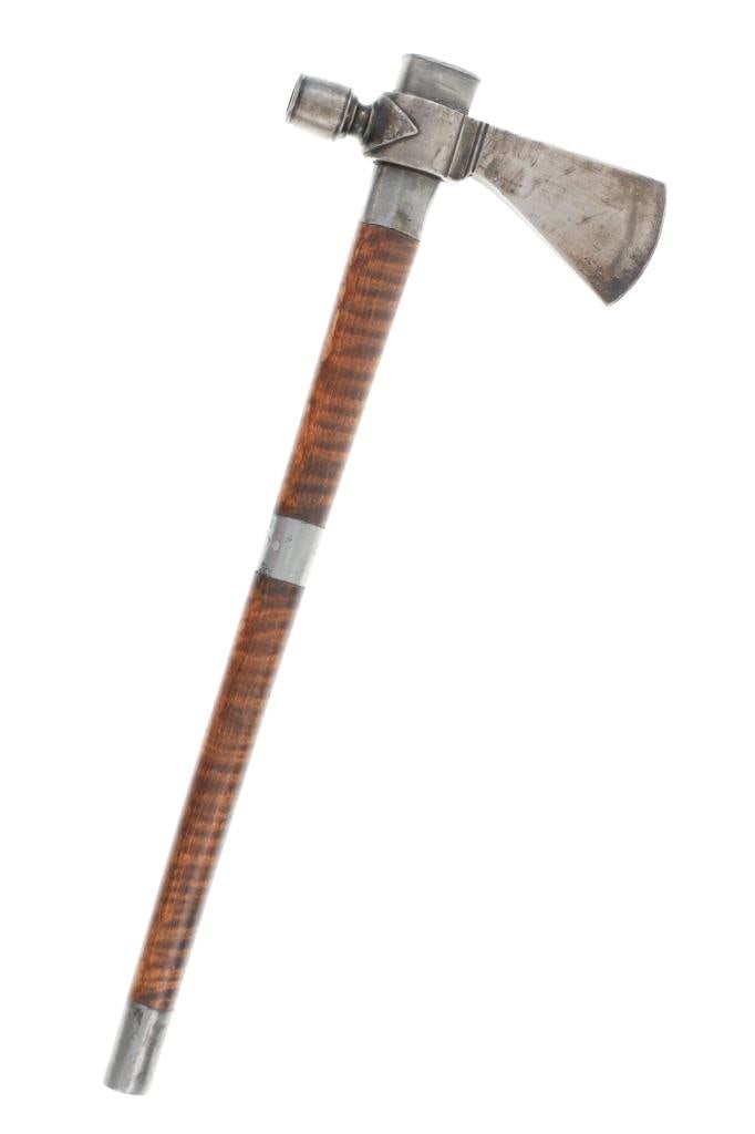 Ca. 1800 Presentation Silver Mounted Pipe Tomahawk (1 of 8)