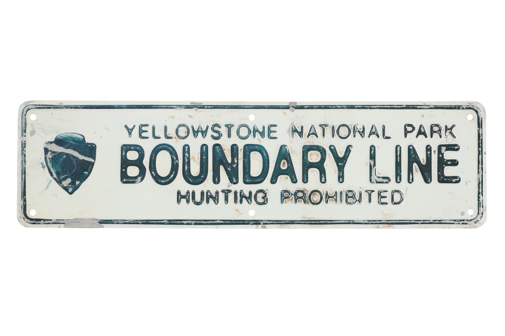 Yellowstone National Park Boundary Line Sign (1 of 7)