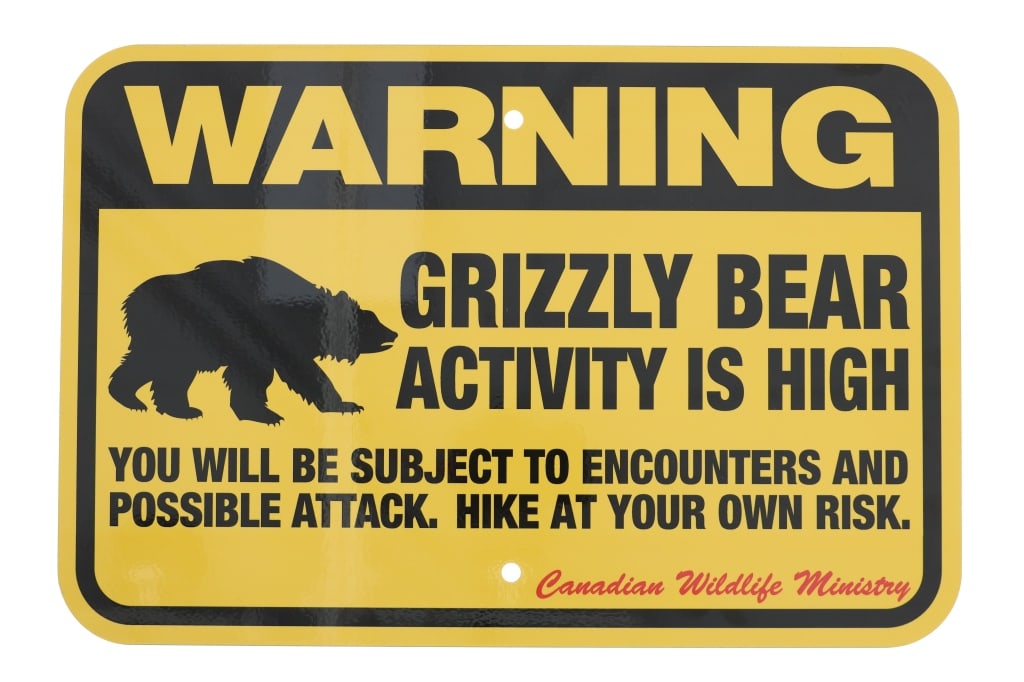 Grizzly Bear Warning Sign from Canada (1 of 8)