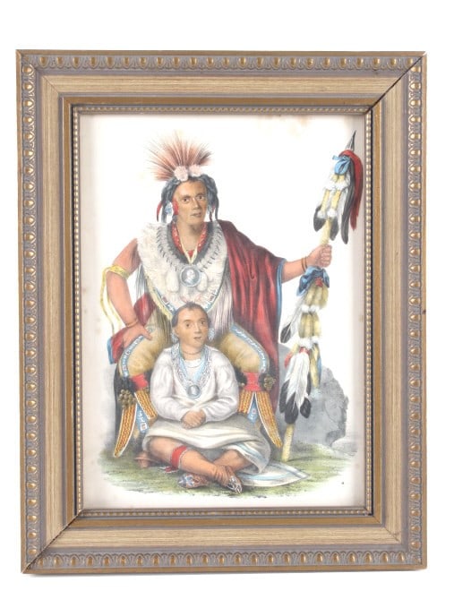 McKenney-Hall Keokuk Hand Colored Lithograph (1 of 15)