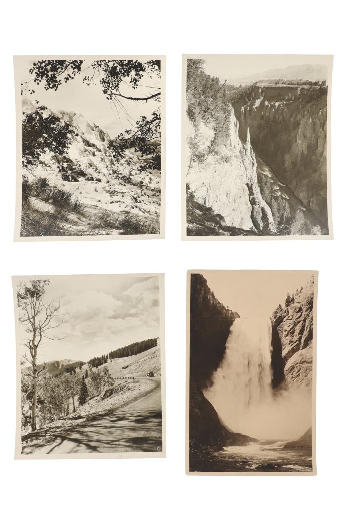 F.J. Haynes (1853-1921) Yellowstone Park Photos: Featured in this lot are four original F. J. Haynes photographs of Yellowstone National Park circa 1910-20s. These are all large format photographs in Yellowstone National Park and are all four stampe