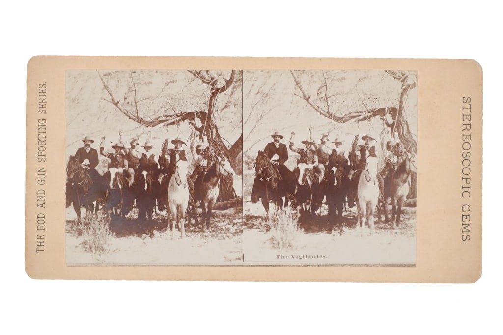 19th C. Vigilantes Cowboy Lynching Stereoview Auction