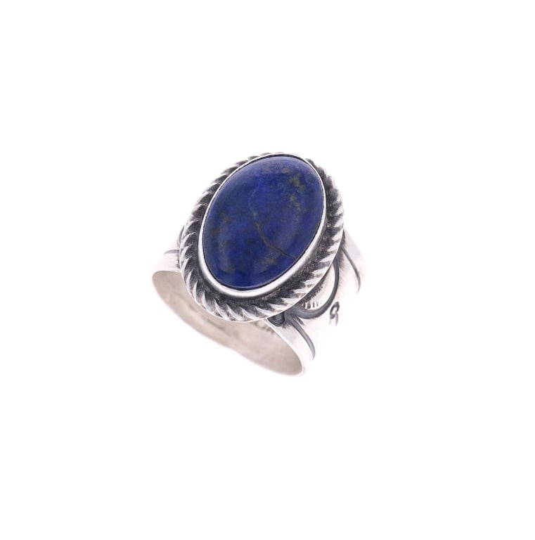 Navajo C. Tsosie Sterling Silver Lapis Lazuli Ring (1 of 7)