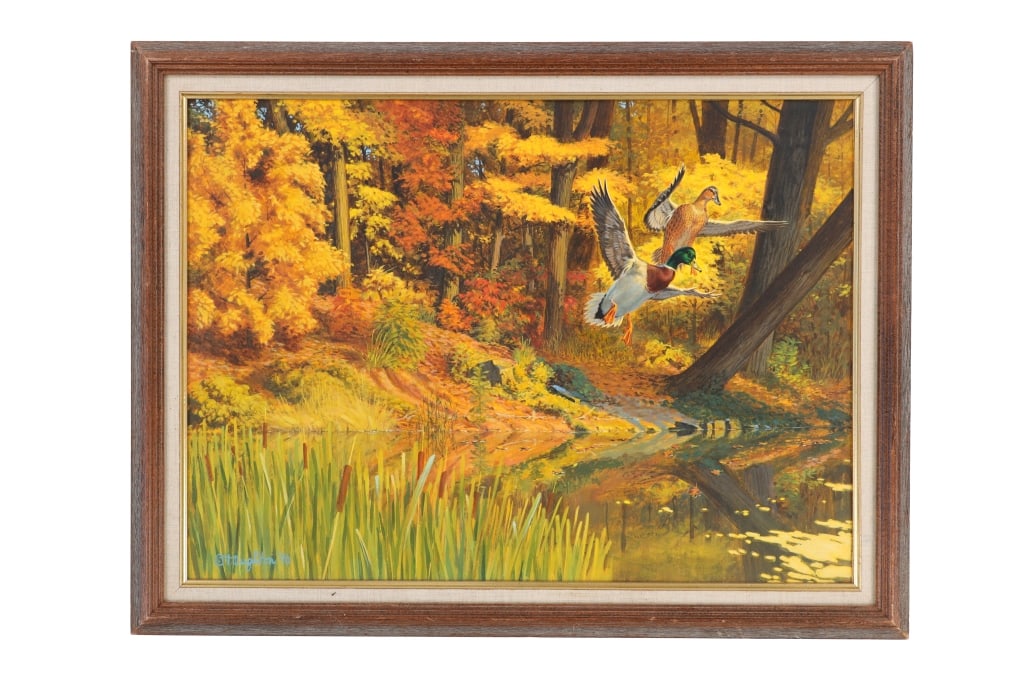 Signed Taylor Oughton, "Evening Mallards" Oil (1 of 12)