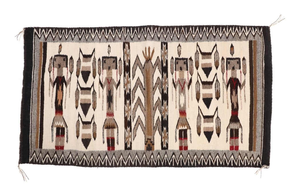 Navajo Yei Be Chai Figural Wool Rug c. 1950's (1 of 14)