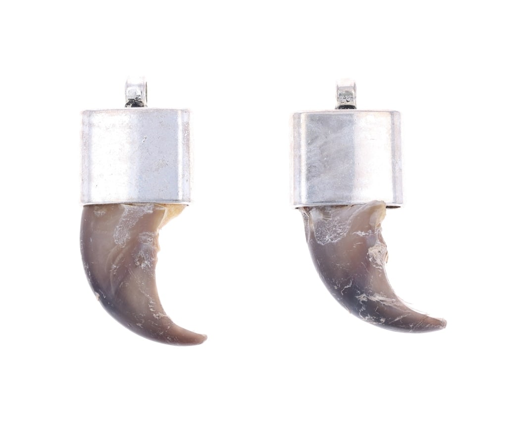 Navajo Sterling Silver Black Bear Claw Pendants (1 of 14)