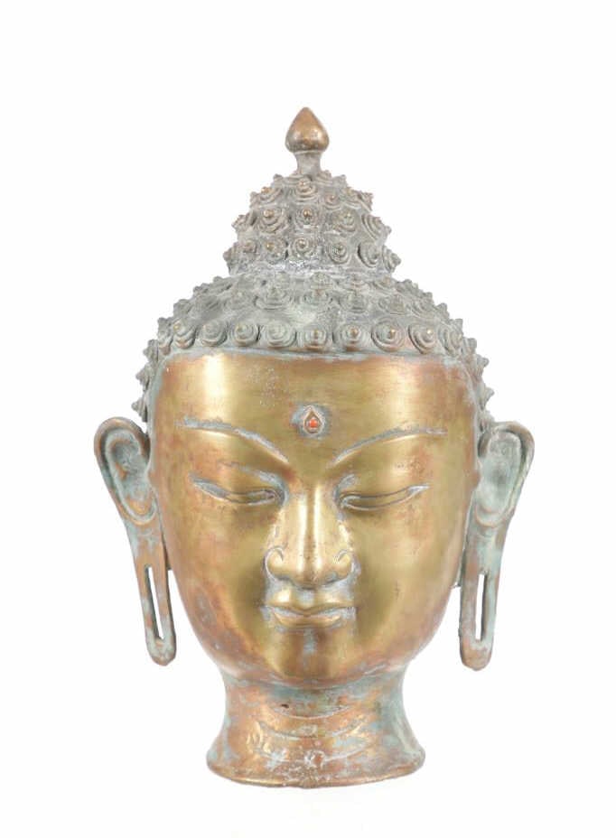 Introspective Indian Buddha Head Sculpture c1950s (1 of 17)