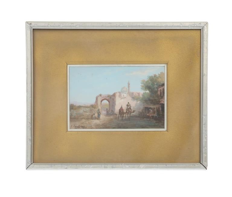 Paul Pascal (1839-1905) Original Framed Painting: Featured in this lot is this orignal framed painting done by renowned French artist Paul Pascal in 1887. Paul Pascal (1839?1905) was a French landscape painter. He painted landscapes of the Middle Eas