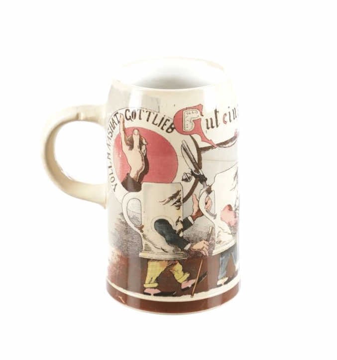 Rare Original Mettlach Porcelain German Beer Stein (1 of 12)