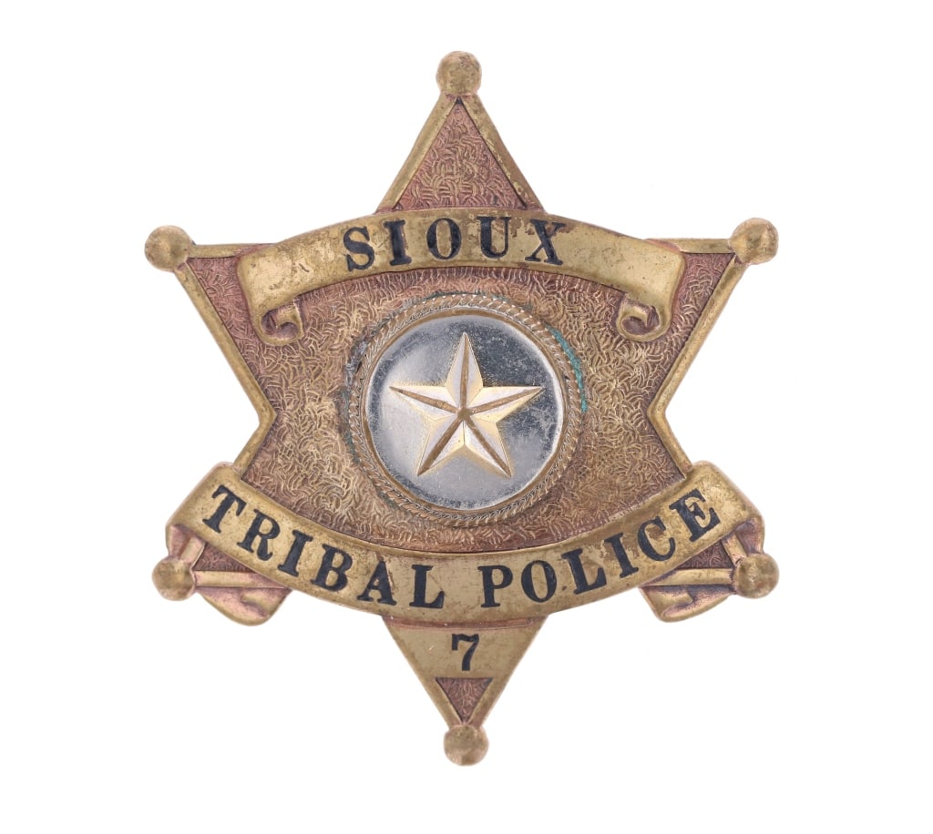 Sioux Tribal Police Brass Badge, circa 1930s (1 of 8)