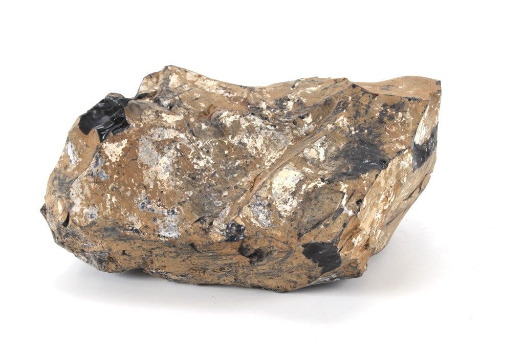 54lb 14oz Wyoming Obsidian Bluffs Natural Obsidian: Featured in this lot is this 54lb 14oz Wyoming Obsidian Bluffs natural obsidian collected 20th century. The sample features a wonderfully and professionally collected sample of natural obsidian with m
