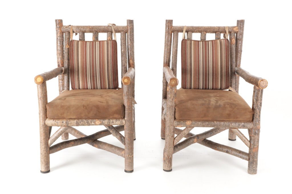 Marshfield Rustic Lodge Log Arm Chairs Set (2) (1 of 20)