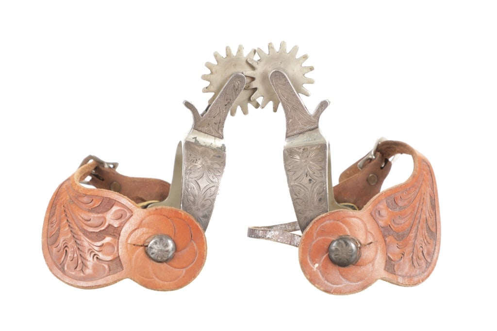 Western Silver Mounted Nickel Spurs c. 1930's (1 of 14)