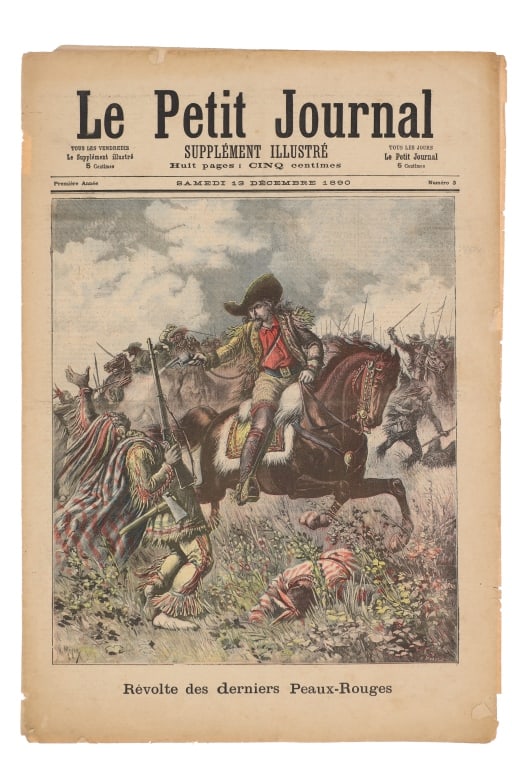 Le Petit Journal of Buffalo Bill circa 1890: This is an original authentic Le Petit Journal, Supplement Illustre from France featuring William Frederick (Buffalo Bill) Cody circa 1890. Buffalo Bill Cody had toured France in 1889, and then had be