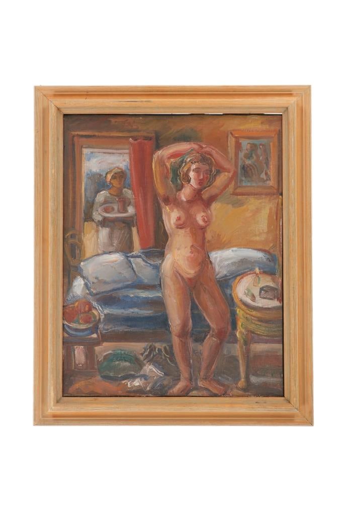 Original Signed Charles Beer Double-sided Oil: Featured in this lot is this Original Signed Charles Beer Double-sided Framed Oil on Canvas, circa 1920-1934. Charles Beer was born in Hungary in 1892 and became a Swiss citizen in 1950. During the in