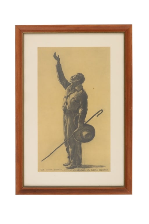 Peter Hurd (1904-1984) The Shepard Lithograph: Featured in this lot is this framed lithograph called "The Shepard" by National Artist Peter Hurd born in 1904 and died in 1984. The artwork features a wonderfully and professionally crafted lithograp