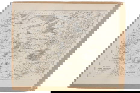 C. 1879-83 Indian Reservations US West of 83rd Map: Featured in this lot is this map showing Indian Reservations in the United states West of the 83rd Meridian and Number of Indians belonging thereto circa 1879, attributed to Thomas Donaldson who drew