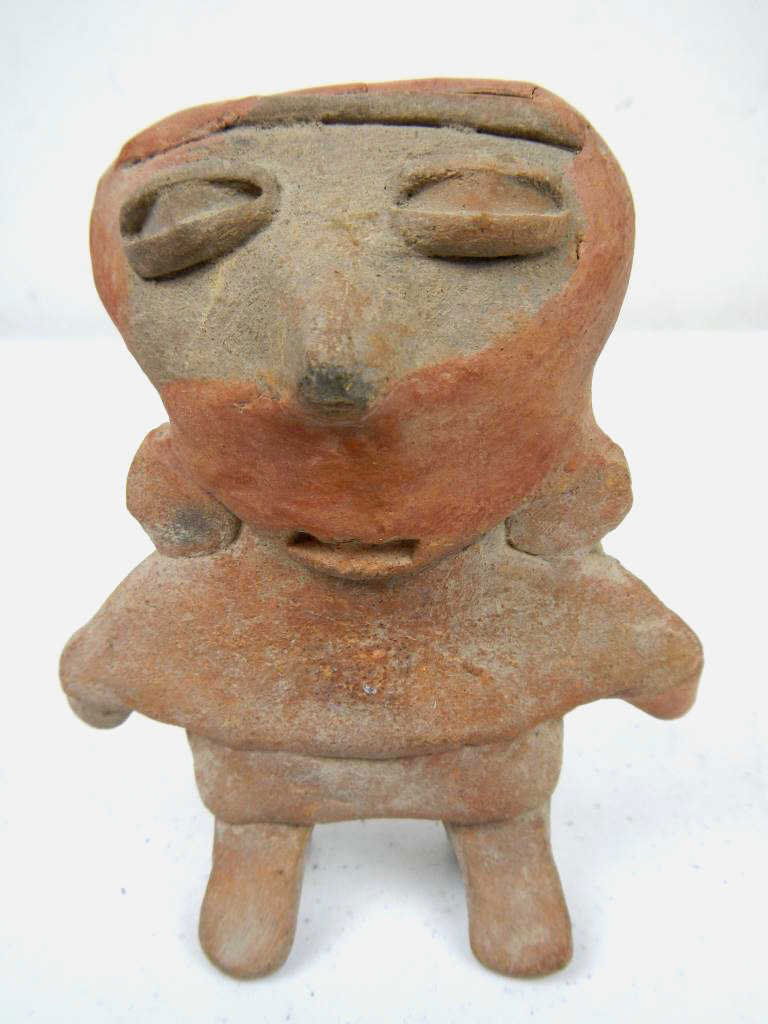 Pre Columbian Statue from 1300's: This is made by the Pueblo Native Americans out of clay. This is a true Antique piece of History and is in good condition. Measures 4.75"x3.75"