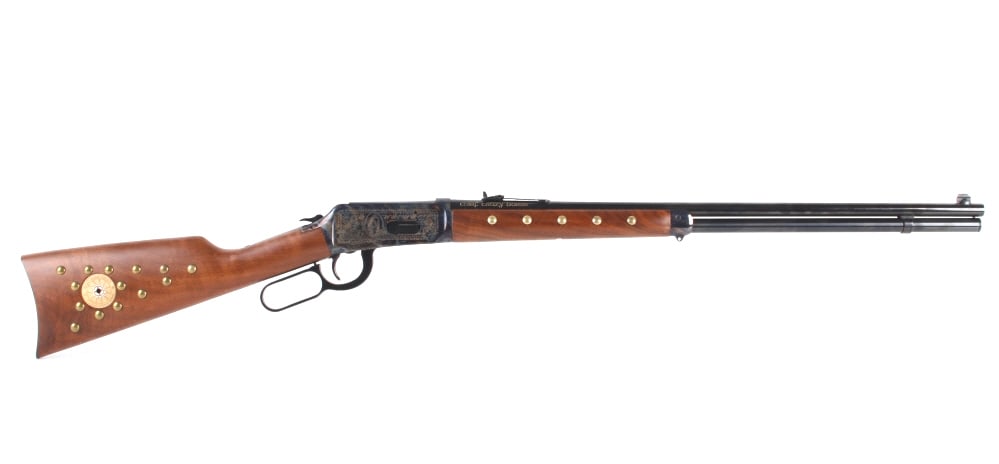 Winchester Crazy Horse Model 1894 .38-55 Cal Rifle: Featured in this lot we have a Chief Crazy Horse commemorative Winchester Model 1894 lever action rifle chambered in .38-55 caliber with beautiful factory engraving, tacking and decoration. This comme
