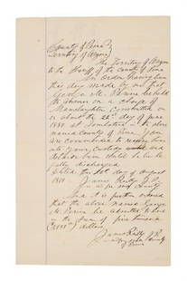 Ca. 1880 Territory of Arizona - Arrest Warrant: Featured in this lot is this Territory of Arizona "George Perine" Arrest Warrant; Provenance: From the Tombstone Western Heritage Museum in Tombstone, Arizona. The arrest warrant features a handwritte