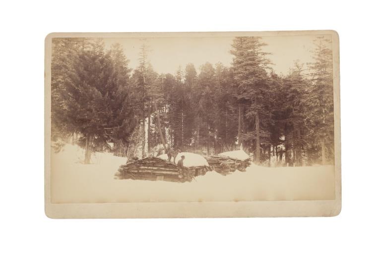 C.S. Fly Signal Station in the Graham Mountains: Featured in this lot is this C.S. Fly Station in the Graham Mountains circa 19th century; Provenance: From the Tombstone Western Heritage Museum in Tombstone, Arizona. The cabinet card features a wond
