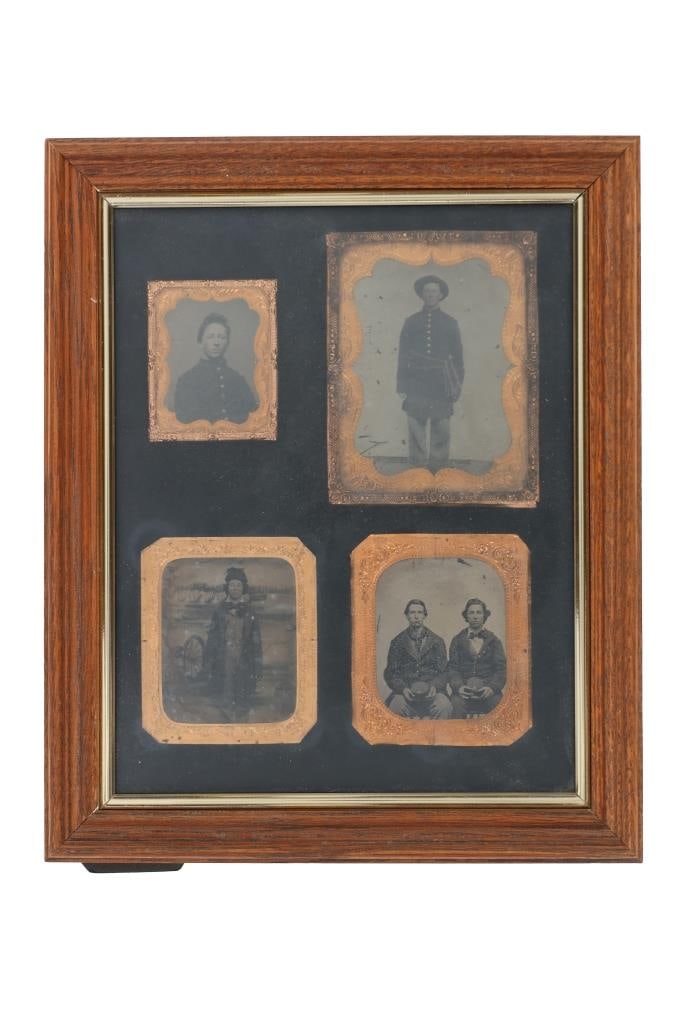 Civil War Soldier & Citizen Tintype Museum Display: Featured in this lot is this tintype museum display of Civil War Soldiers and citizens with the tintypes circa 1860's to 1880's and was displayed in the Tombstone Western Heritage Museum; Provenance: