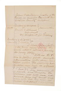 1881 Frank C. Stilwell Wells Fargo & Co. Robbery: Featured in this lot is this Territory of Arizona vs. Frank C. Stilwell Cochise County arrest Warrant circa 1881; Provenance: From the Tombstone Western Heritage Museum in Tombstone, Arizona. This is