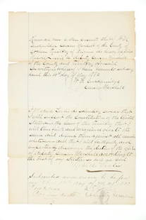 RARE Posse Comitatus Melville Leslie c. 1882: Featured in this lot is this rare Posse Comitatus document for Melville Leslie circa 1882; Provenance: From the Tombstone Western Heritage Museum in Tombstone, Arizona. The document shows the deputizi
