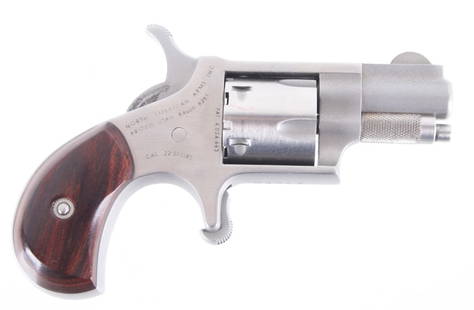 North American Arms Model NAA-22S Revolver: Featured in this lot we have a North American Arms Model NAA-22S spur trigger single action revolver chambered in .22 Short. The revolver displays a 1 1/8" long barrel, five shot cylinder, birdshead g