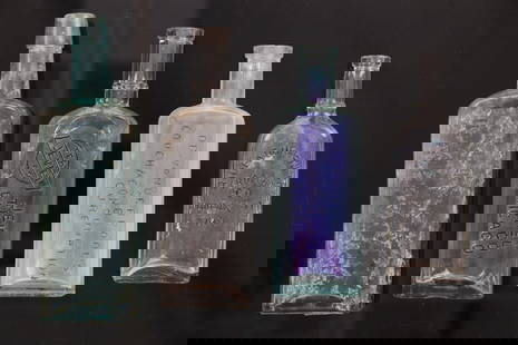 1880s Tombstone, A.T Near O.K Corral found Bottles: Featured in this lot is this collection of aqua medicine bottles found in Tombstone, A.T. found near the O.K. Corral circa 1880's and displayed in the Tombstone Western Heritage Museum; Provenance: Fr