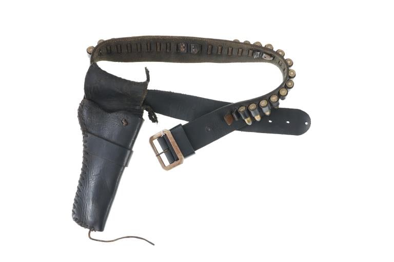 Ca. 1870-1890 Tombstone Colt SAA Gun Belt: Featured in this lot is this black leather bun belt made for a Colt single action revolver circa 1870-1890's from Tombstone, A.T.; Provenance: From the Tombstone Western Heritage Museum in Tombstone,