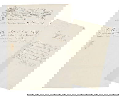 Tombstone O.K Corral Gunfight Year Bills of Health: Featured in this lot is this two hand written Bills of Health written the year of the Gunfight at the O.K. Corral circa 1881, in Tombstone, Arizona (previously Arizona Territory) and displayed int he