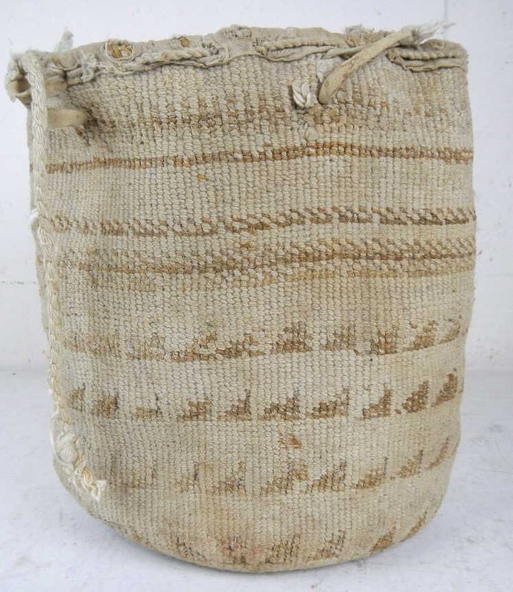 Nez Perce Sally Bag circa pre-1910: This is all hand made by the Nez Perce Native American's. This would have been made to use and not trade, used for Berry picking. This is all hand woven and from pre-1910. The bag measures 11" tall an