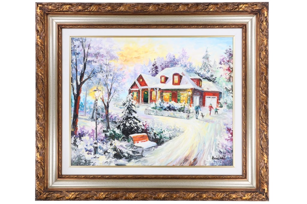 Signed Daniel Wall, "Beautiful Winter 2", oil (1 of 11)
