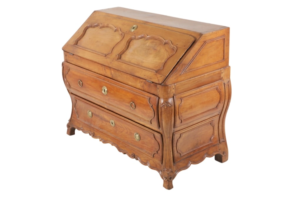 18th C Louis XV Bombe Slant Writing Cabinet (1 of 20)