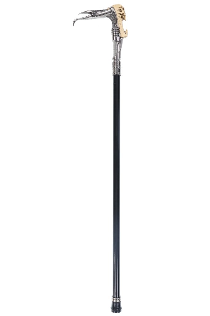 Modern Skull Steam Punk 15 1/4" Sword Cane: Featured in this lot is this modern skull steam punk 15 1/4" sword cane circa 20th century. The sword cane features a wonderfully and professionally crafted stainless steel and composite construciton