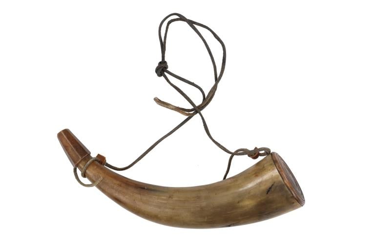 Mid-1800s Steer Horn Powder Horn W/ Strap (1 of 9)