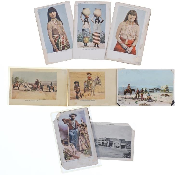 Tombstone Rare Color Set of M. E. Fly Postcards: For your consideration is a Collection of Rare M. E. Fly Tombstone, Arizona Territory Photo Postcards (7), circa 1880s to 1911. Provenance: From the Tombstone Western Heritage Museum in Tombstone, Ari