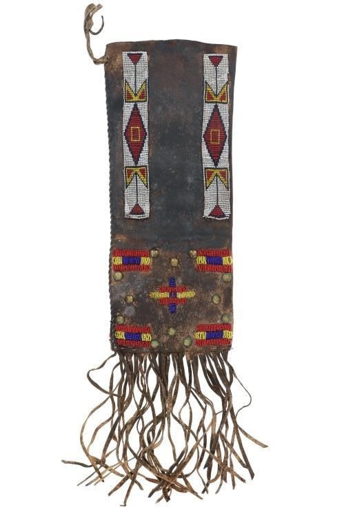 Southern Plains Beaded & Tacked Hide Pipe Bag (1 of 9)