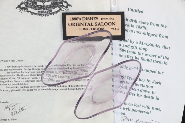 Ca. 1880s Oriental Saloon Purple Hue Oyster Dishes (1 of 8)