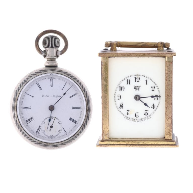 19th-C. Waterbury & Sun-Dial Time Pieces (2) (1 of 20)